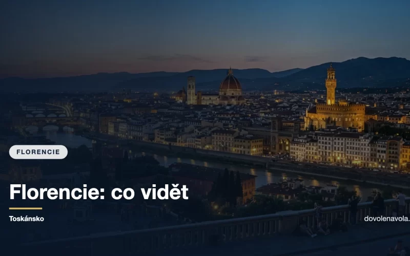 Panorama Florencie s kupolí dómu a věží Palazzo Vecchio