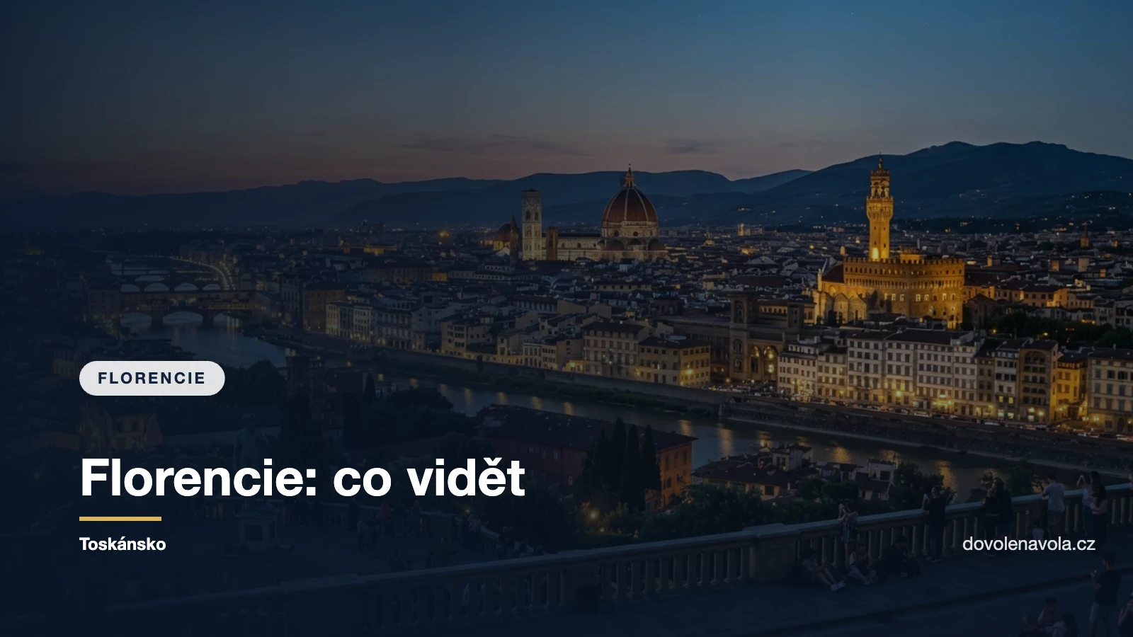 Panorama Florencie s kupolí dómu a věží Palazzo Vecchio