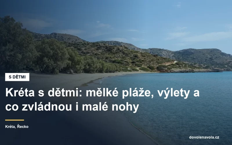 Mělká písečná pláž s pozvolným vstupem do vody na severu Kréty