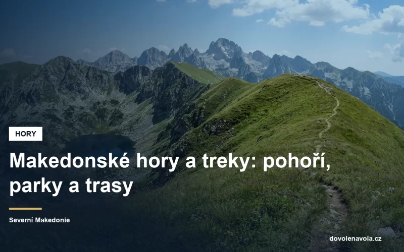 Travnatý hřeben a ledovcové jezero v makedonských horách