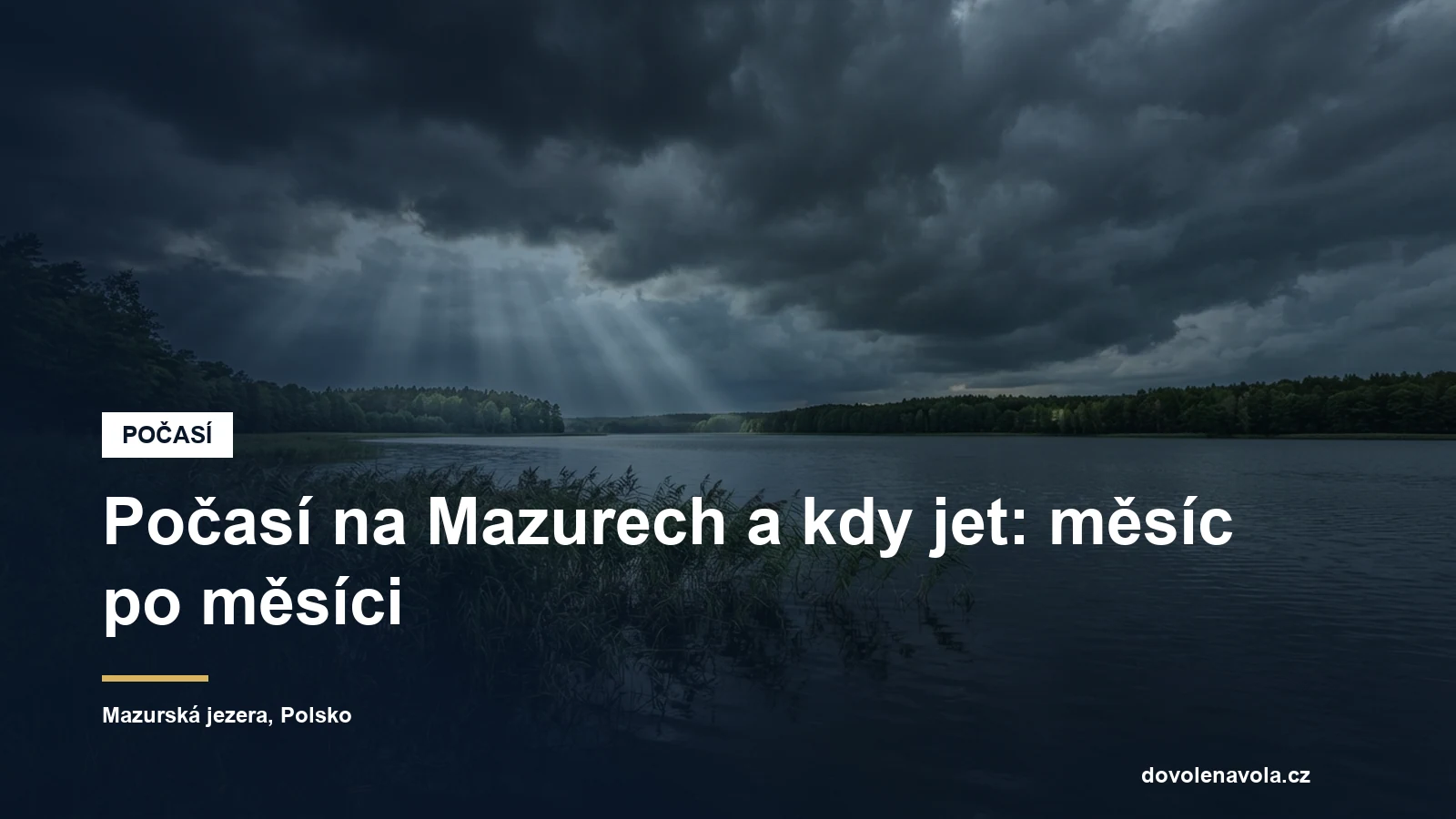 Bouřková fronta nad mazurským jezerem