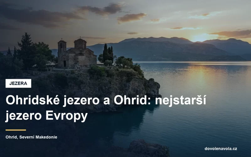 Byzantský kostel na útesu nad Ohridským jezerem