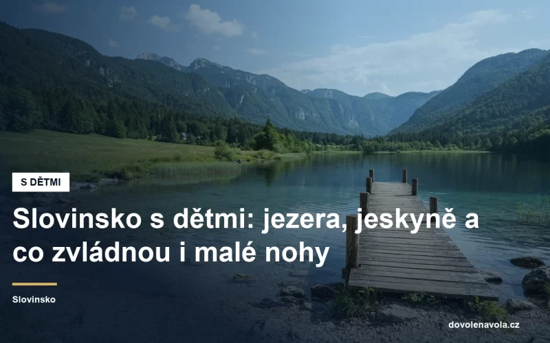 Mělký břeh alpského jezera s dřevěným molem