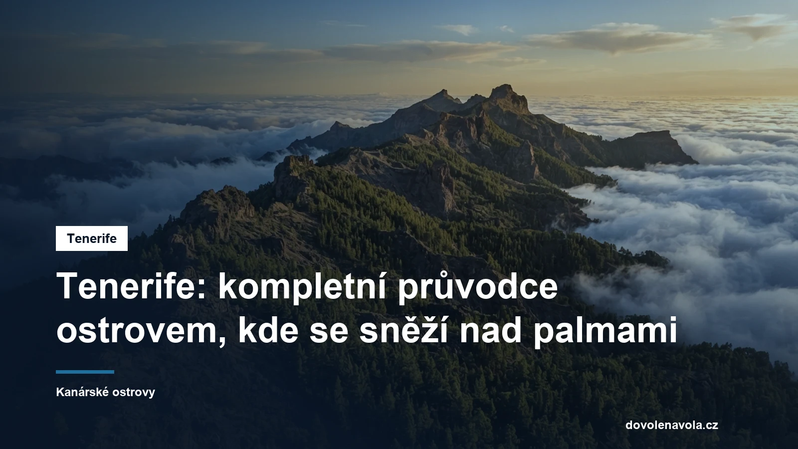 Sopecny hreben Tenerife nad morem mraku