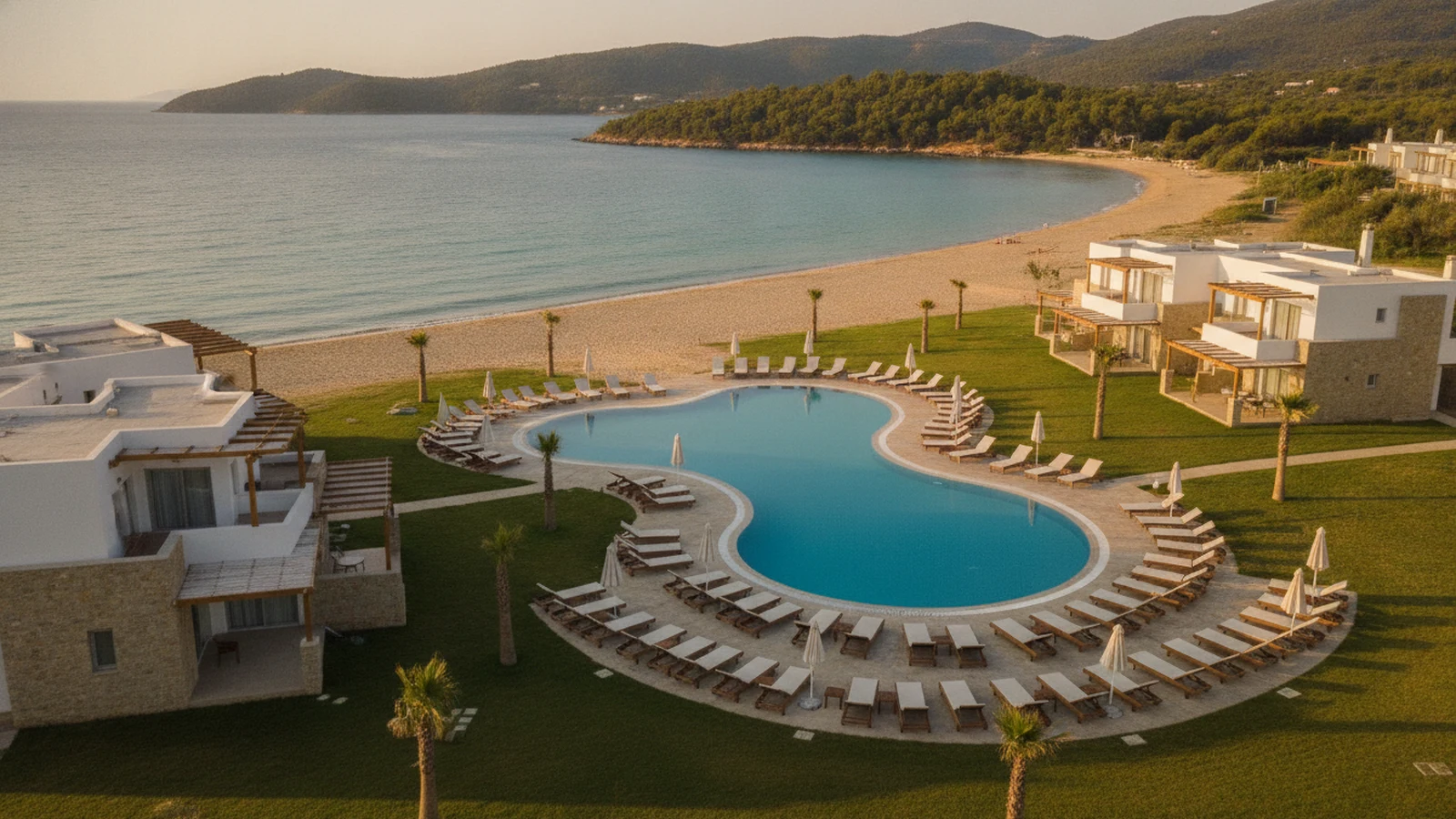 Resort Alea Hotel & Suites s bazénem u písečné pláže ve Skala Prinos na Thassosu